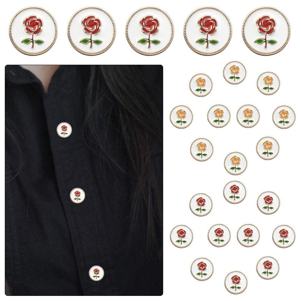Bộ 10 Nút Áo Kim Loại Hình Hoa Hồng Chất Lượng Cao