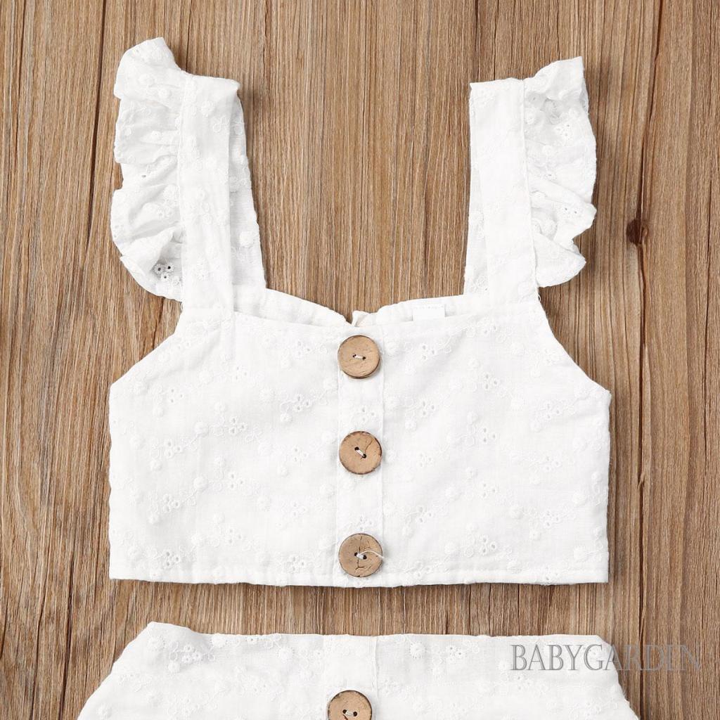 Set Áo Cổ Vuông Không Tay Màu Trơn + Chân Váy Lưng Thun Thời Trang Cho Bé Gái 1-6 Tuổi