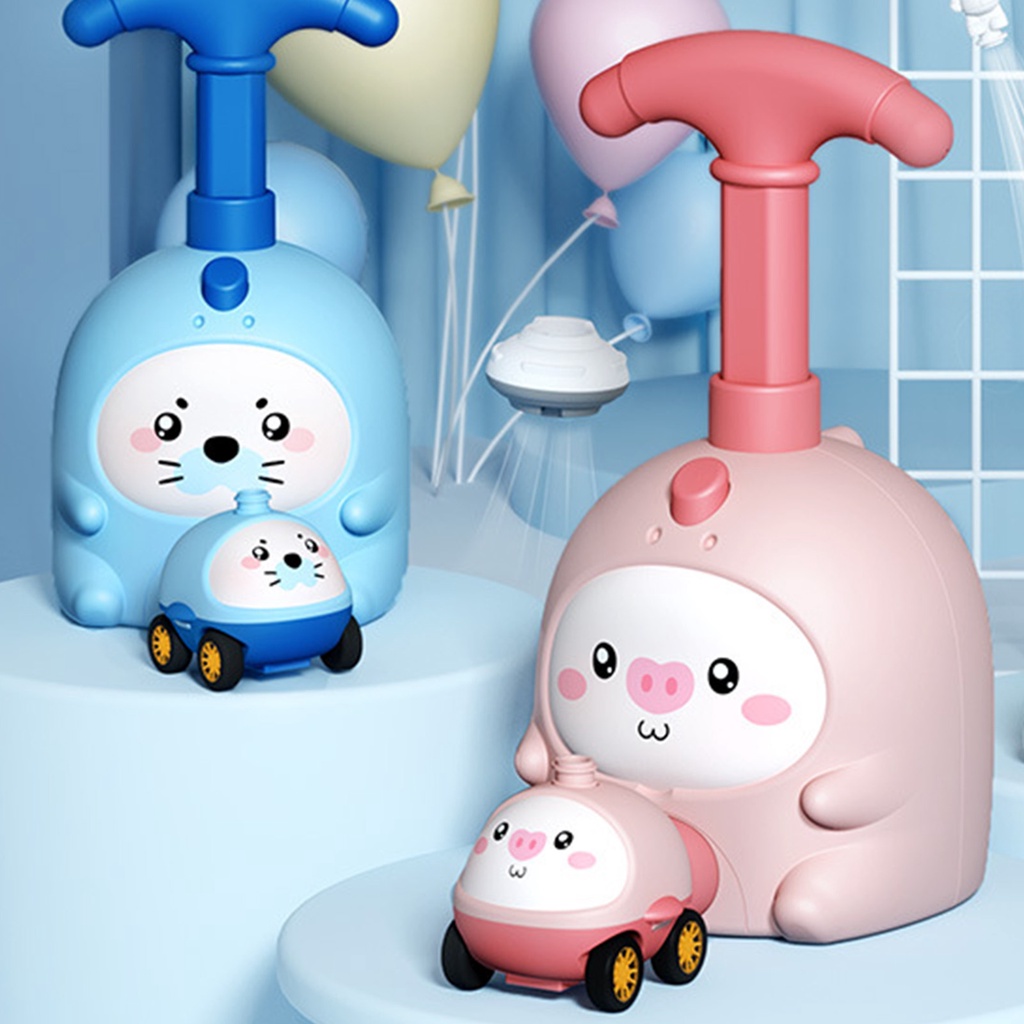 LAHOMIA Đồ chơi xe chạy bong bóng bằng tay kèm bơm bong bóng vui nhộn cho trẻ mẫu giáo