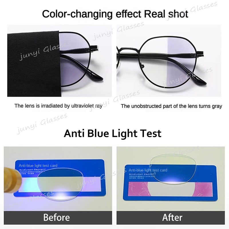 Kính Mát Gọng Oval Chống Bức Xạ Ánh Sáng Xanh 2 Trong 1 Thay Đổi Màu Sắc Dành Cho Cả Nam Và Nữ