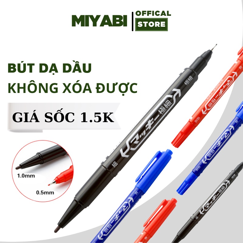 Bút lông dầu không xóa được - Bút dạ kính viết đĩa CD Mo120 - bút dạ dầu 2 đầu - MIYABI STORE