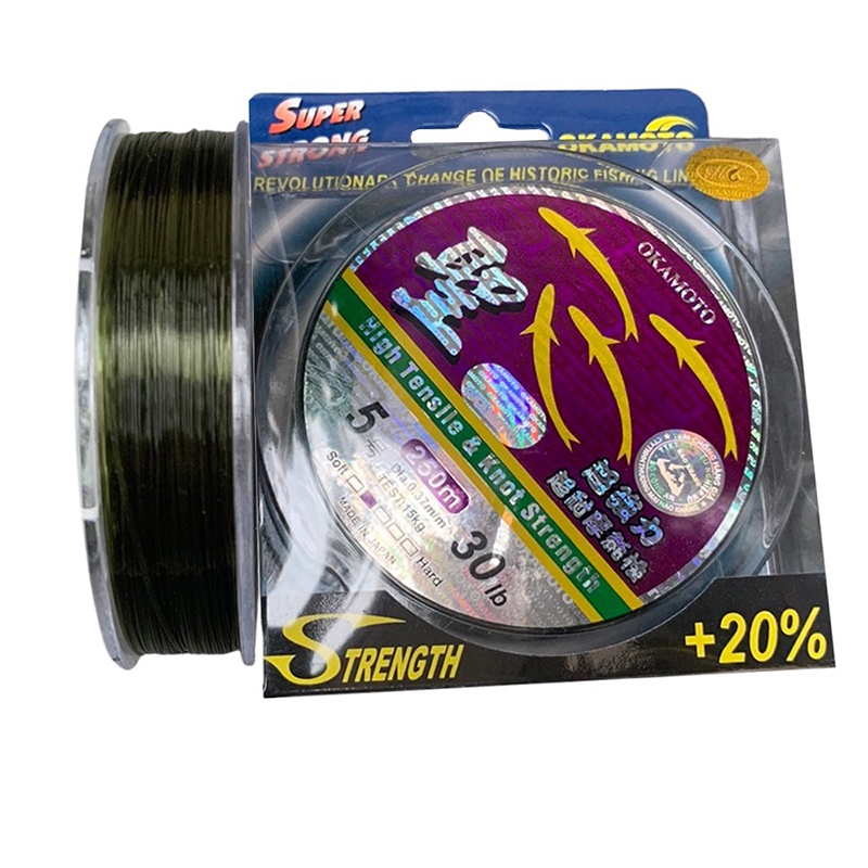 Cước câu cá Okamoto  made in Japan. Cước 4 con cá. Cước câu cá siêu bền, cước câu giá rẻ. Hoàng Nam Fishing