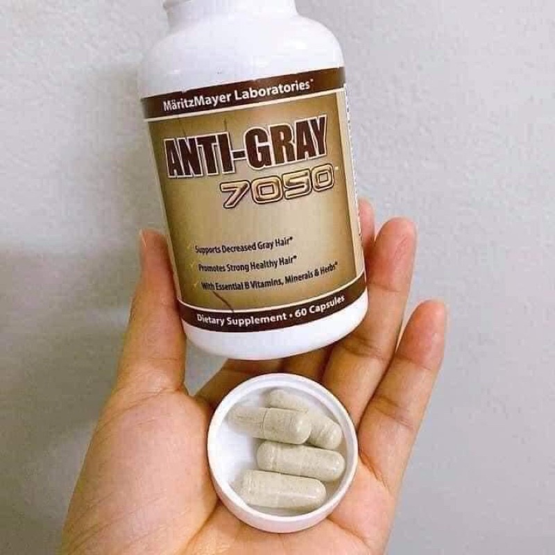 Viên Uống ANTI-GRAY 7050 hỗ trợ bạc tóc 60 viên Chống Bạc Tóc