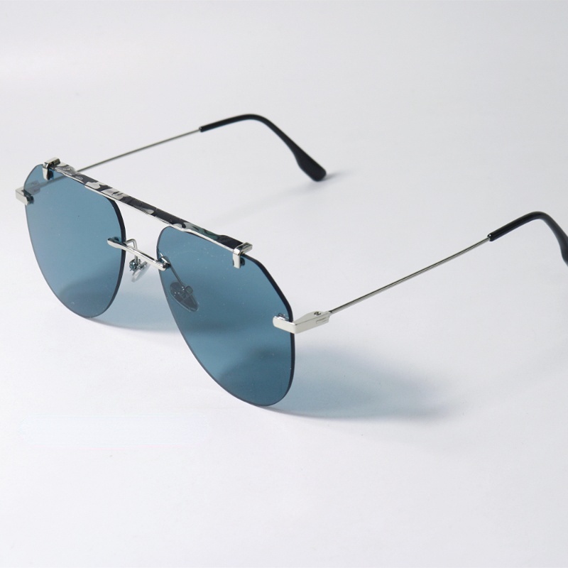 Kính Mát Gọng Kim Loại Không Viền Màu Gradient Thời Trang Phương Tây Cho Nam Nữ