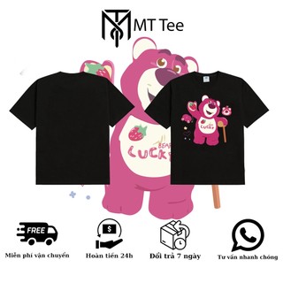 [MẪU HOT] Áo gấu hồng lotso thun Cotton 2 chiều mẫu Hot Vải Cotton Đen trắng gấu hồng 35 MTTee
