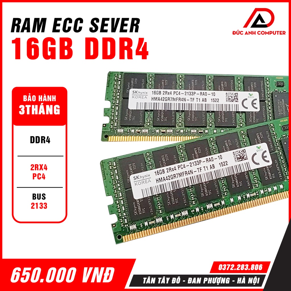 Ram d4 16gb 32gb buss 2400 ecc ram dành cho server