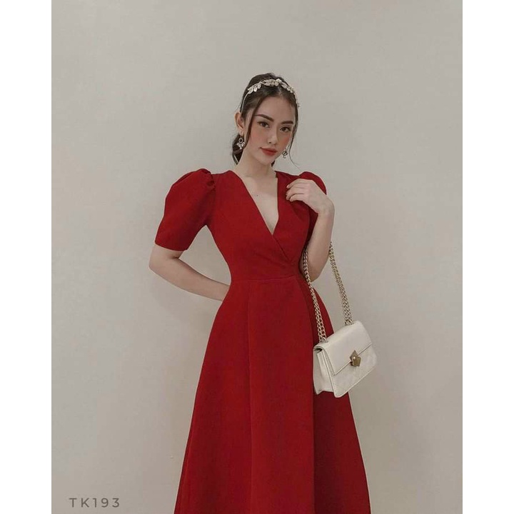 Đầm Dự Tiệc Cổ Tim,Maxi Xoè Tay Phồng Chất Tafta Cao Cấp mịn 2 Lớp full ( Tặng Kèm Tag Hoa Rời) Thời Trang Thiết Kế [MJP