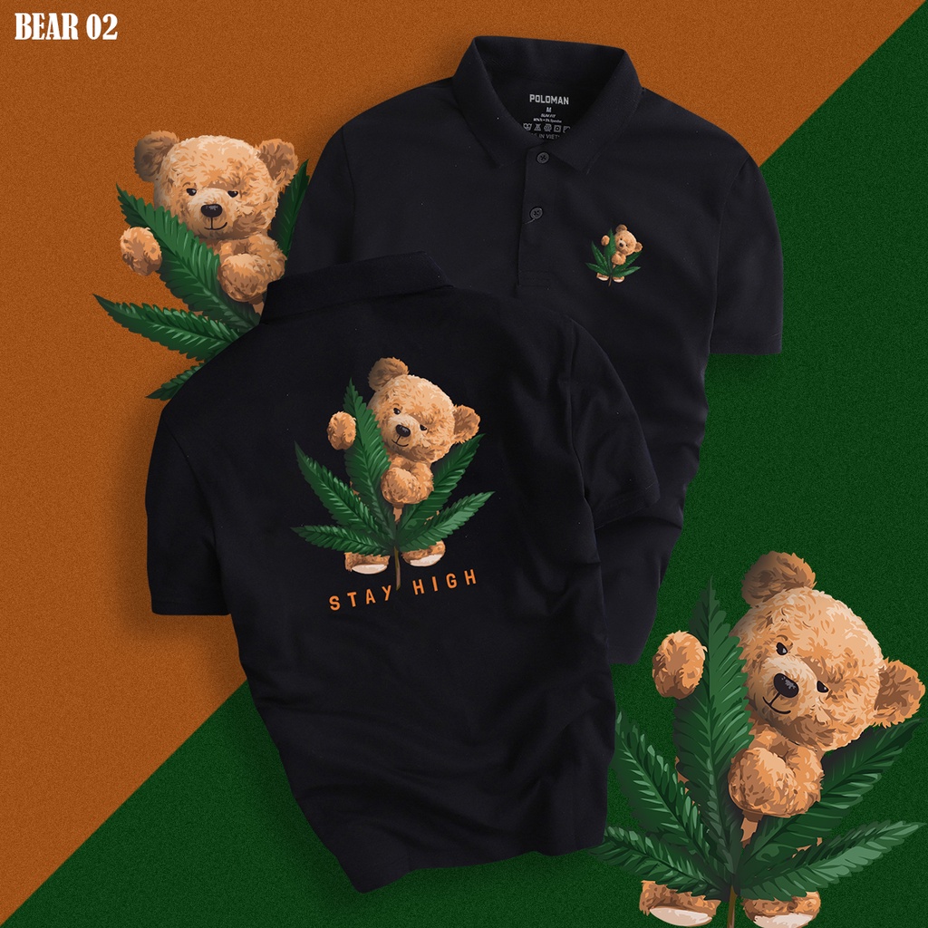 Áo Polo Cổ Bẻ BEAR HIGHT Vải Xịn Fullbox, Thoáng Mát Thấm Hút Mồ Hôi Chuẩn Form Sang Trọng BEAR 02