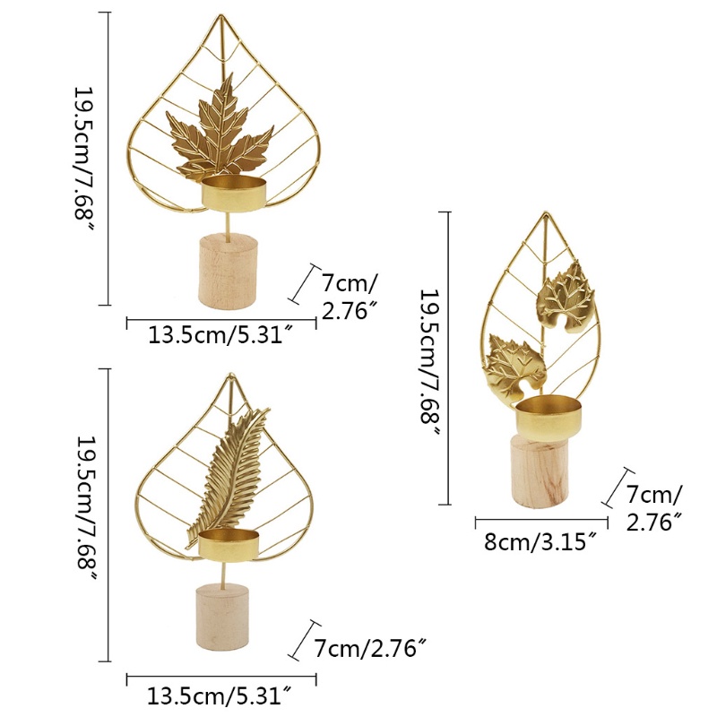 Giá Đỡ Nến Hình Chiếc Lá Bằng Sắt Lãng Mạn Trang Trí Bàn Ăn / Tiệc Cưới / Nhà Bếp