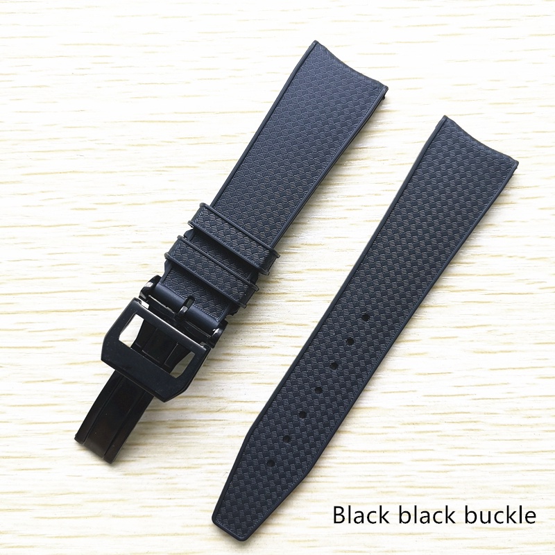 Dây Đeo Đồng Hồ Bằng Cao Su Silicon Chống Bụi 22mm Màu Xanh Dương Đen Thông Dụng