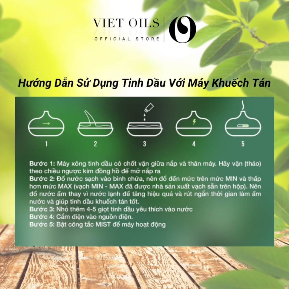 Tinh dầu sả chanh bạc hà VIETOILS dung tích 10ml nhập khẩu từ Ấn Độ