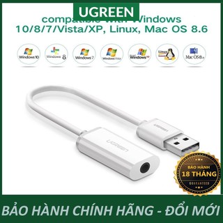 Cáp chuyển usb sang audio 3.5mm chính hãng ugreen 30712 cao cấp