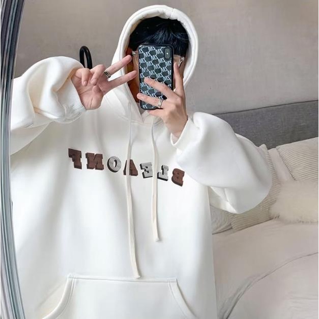 Áo Khoác Hoodie Thể Thao Dày Dặn Dáng Rộng In Chữ Hoạt Hình 3 Màu Tùy Chọn Size M-8XL Thời Trang Cho Nam