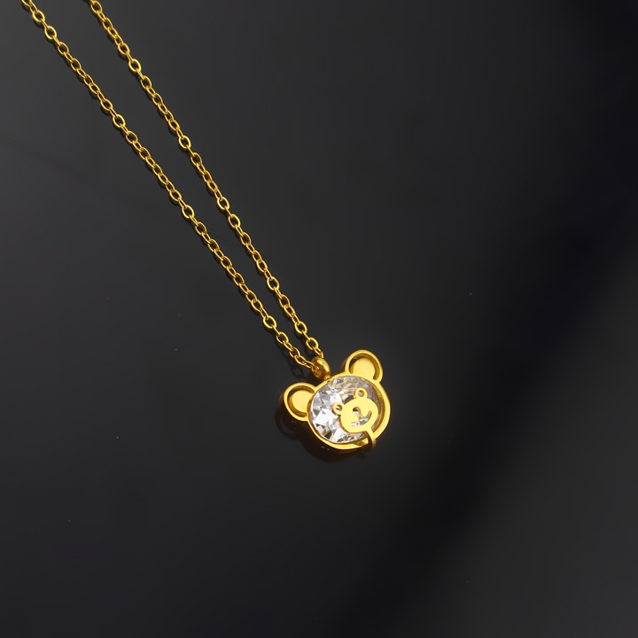 Dây chuyền nữ titan đầu con gấu siêu cute TN463 | Shop bán bỏ sỉ trang sức công sang CSJ
