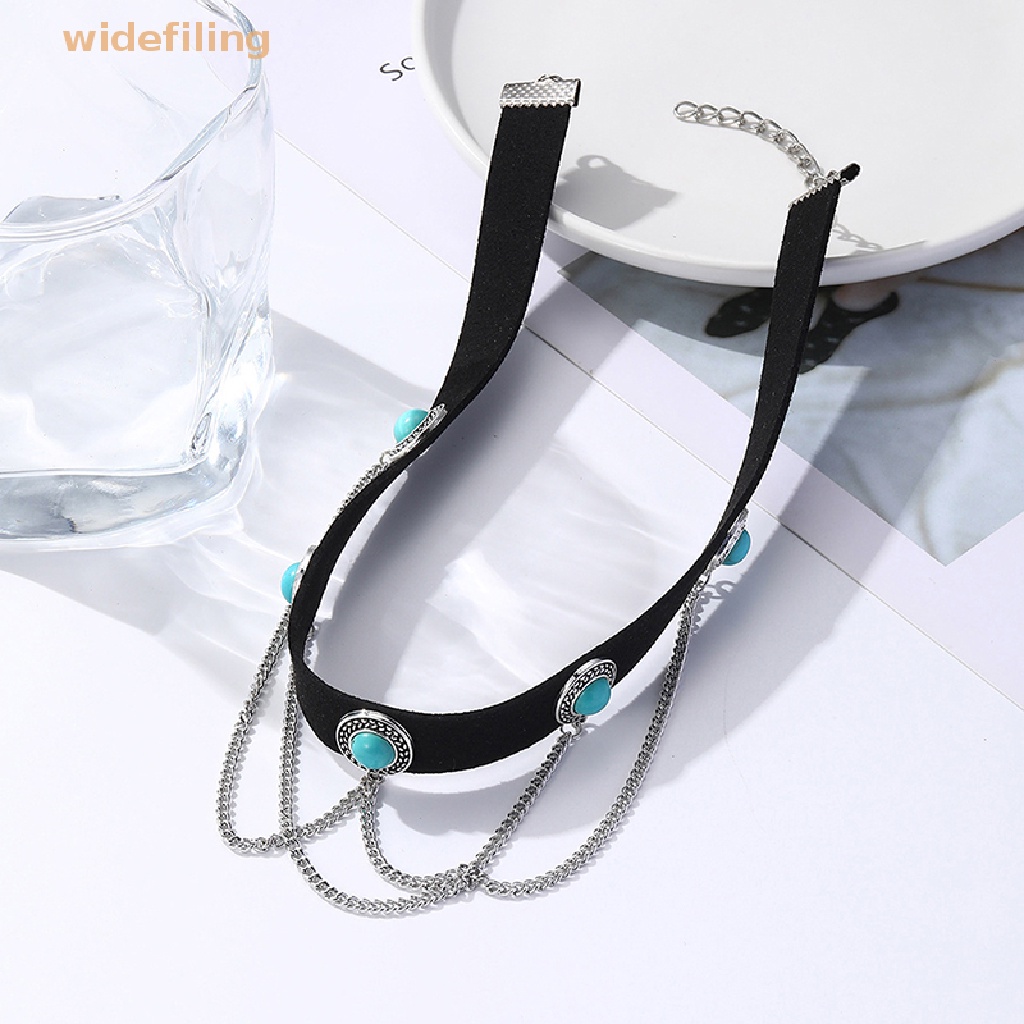 Vòng Cổ Choker Nhung Đen Nhiều Lớp Phong Cách Gothic Cổ Điển Cho Nữ