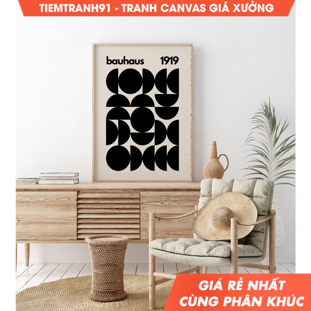 Tranh treo tường Bauhaus - Exhibition Poster Mid Century Modern Geometric Art Pop Culture Modern Art, Minimalist