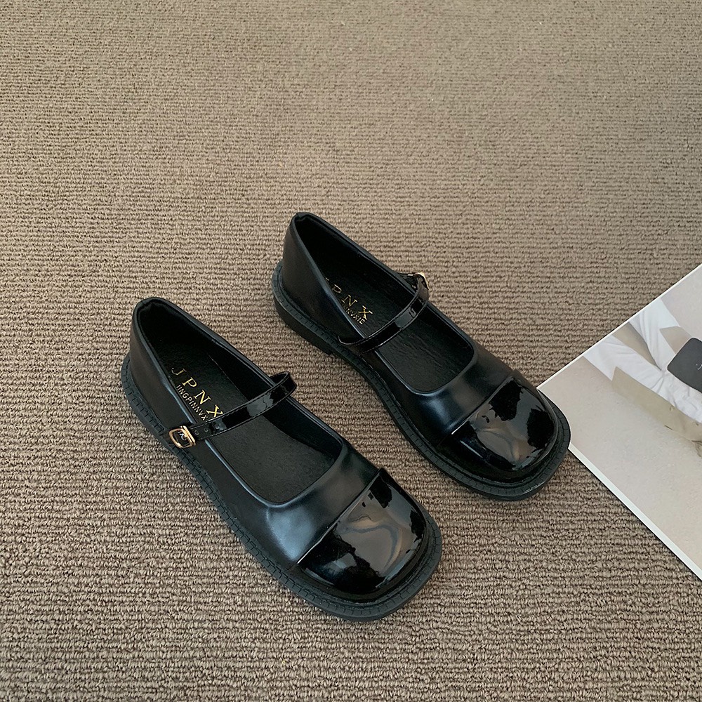 Giày Mary Janes mũi vuông da mềm mã 809