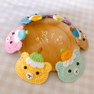 Kẹp tóc hình gấu bằng len handmade