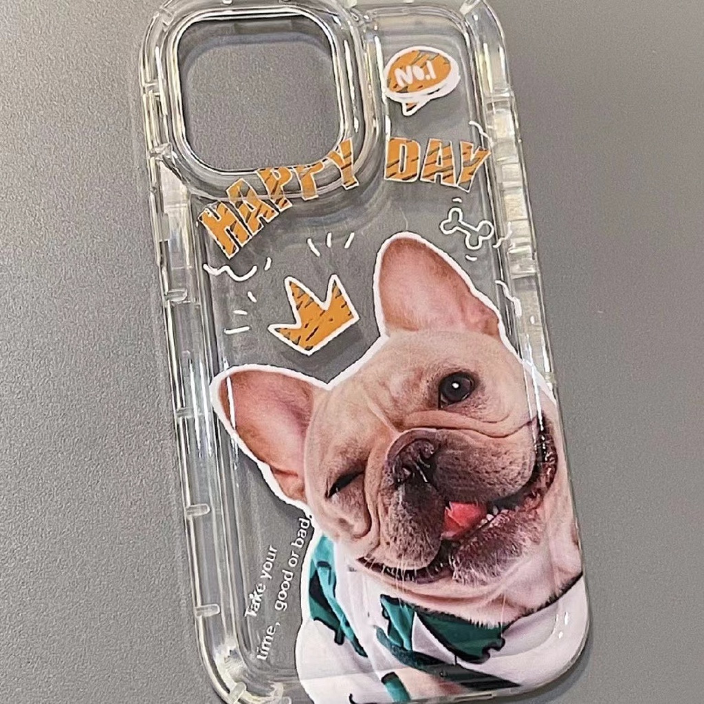 Ốp Điện Thoại Silicon TPU Mềm Trong Suốt Chống Sốc In Hình Cún Cho IPhone 14 13 11 12 Pro XS Max XR 7 8 Plus