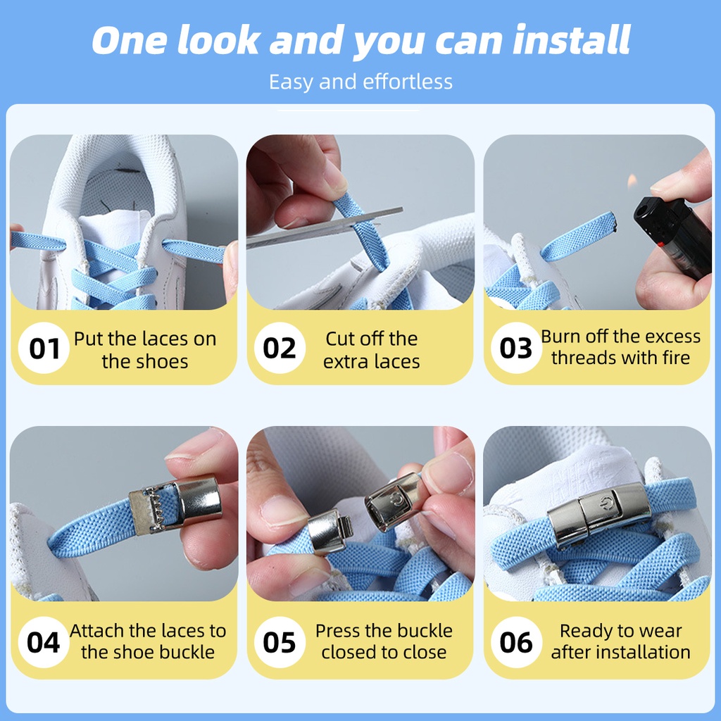 Cặp dây giày GUUGEI co dãn không cần buộc