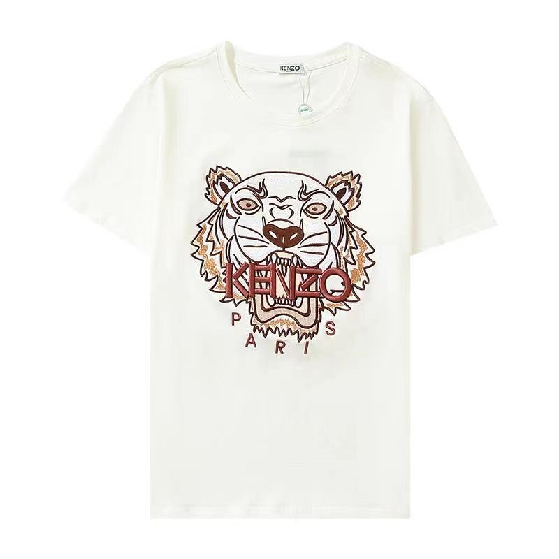 Áo Thun Kenzo 100% Tay Ngắn Thêu Hình Hổ Cá Tính Cho Nam