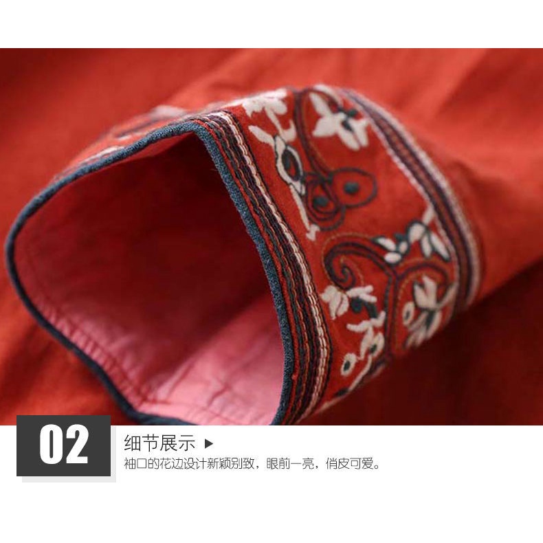 Áo Kiểu Vải Lanh Dáng Rộng Thêu Họa Tiết Kiểu Retro Thời Trang Mùa Hè 2023 Cho Nữ