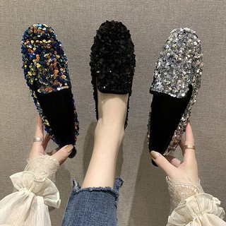 Giày búp bê bệt đính kim tuyến siêu xinh