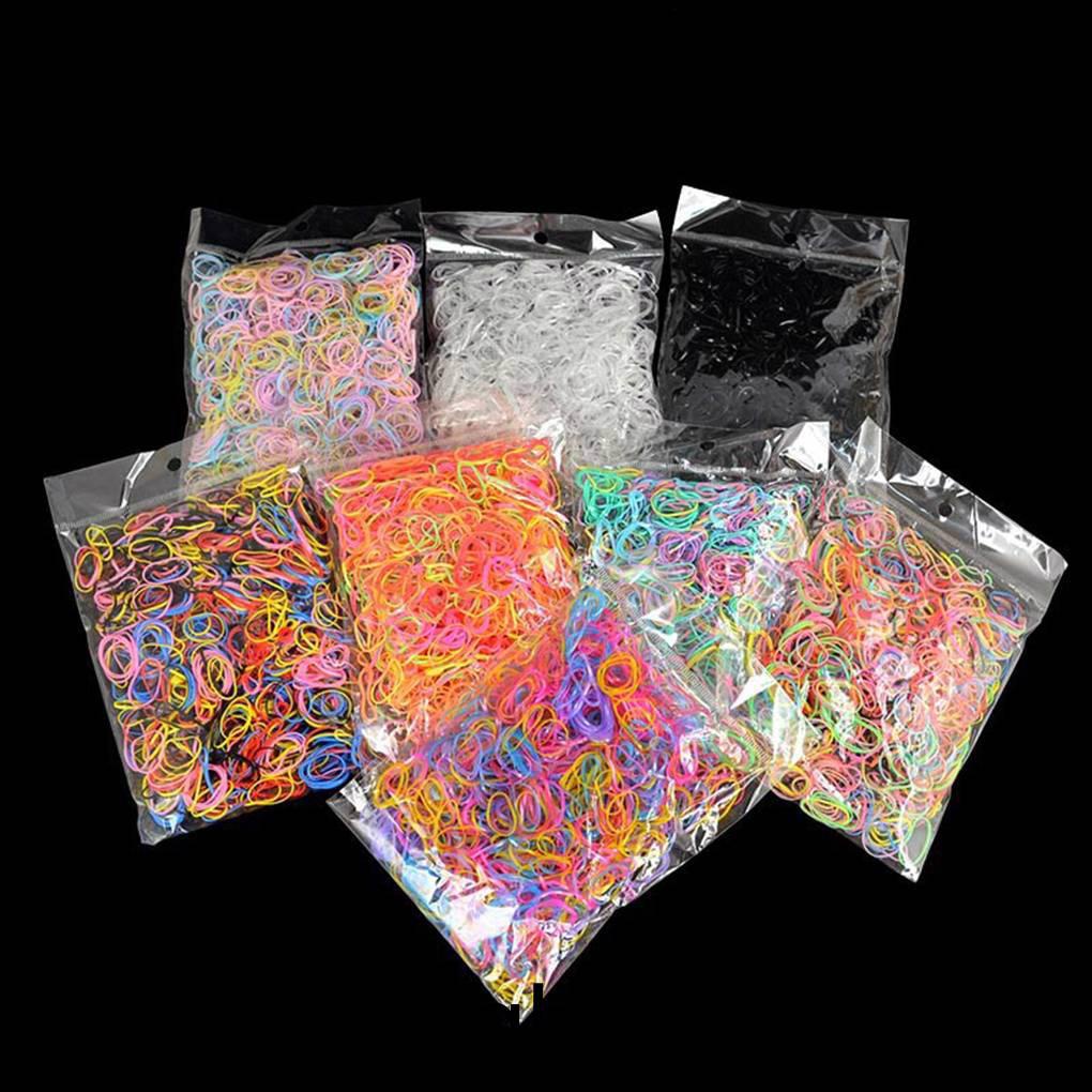 Túi 1 / 2 / 3 / 5 Dây Buộc Tóc Đuôi Ngựa Co Giãn Bằng TPU Dành Cho Bé Gái