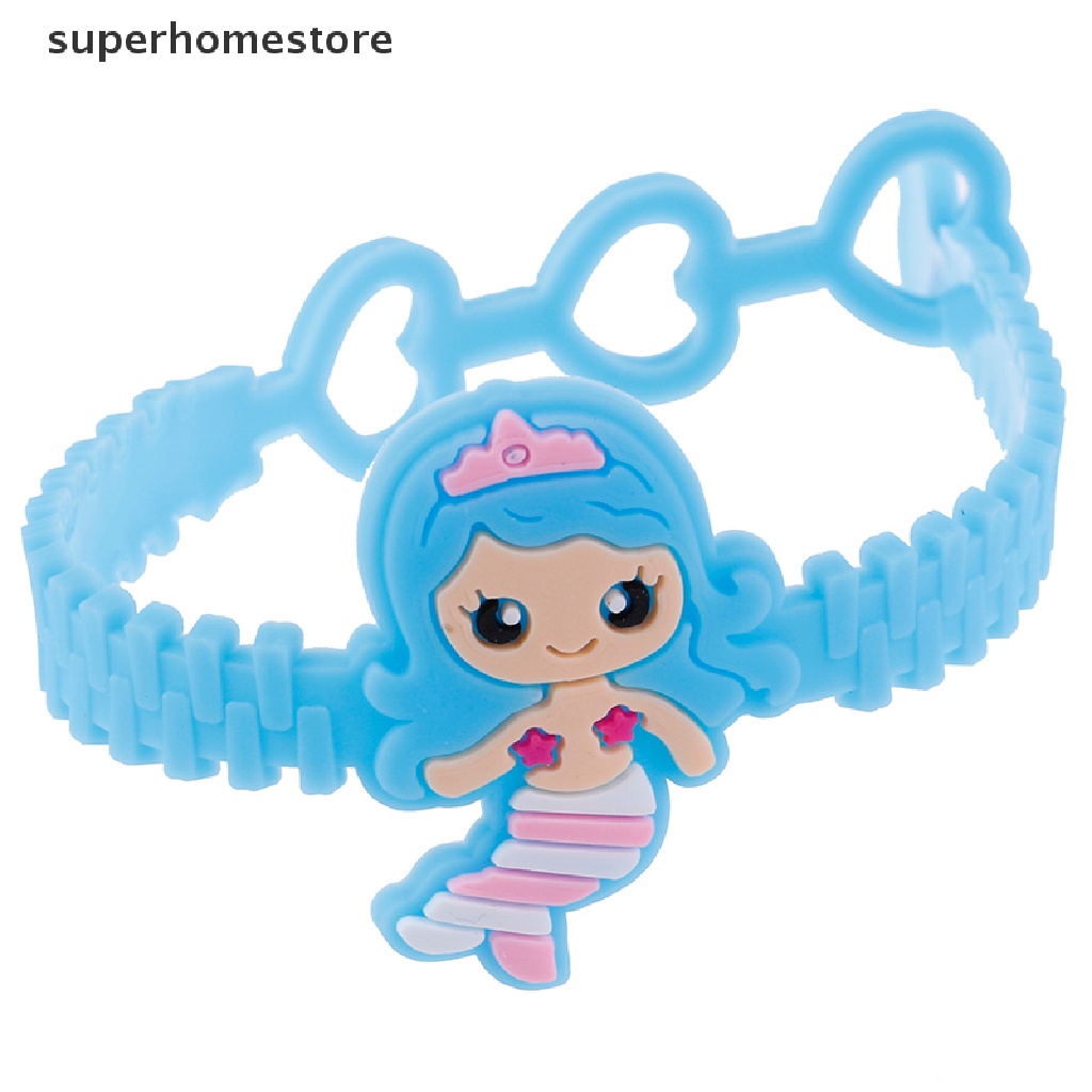 Superhomestore Vòng Tay Silicon Mềm Hình Nàng Tiên Cá Cho Bé Làm Quà Tặng Tiệc Tắm