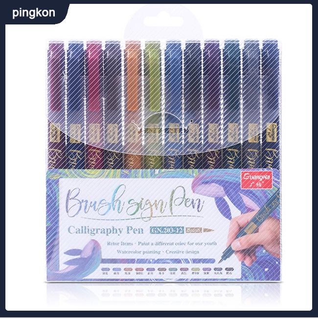 Set 12 Bút Lông Mềm Dùng Vẽ Phác Thảo Viết Thư Pháp