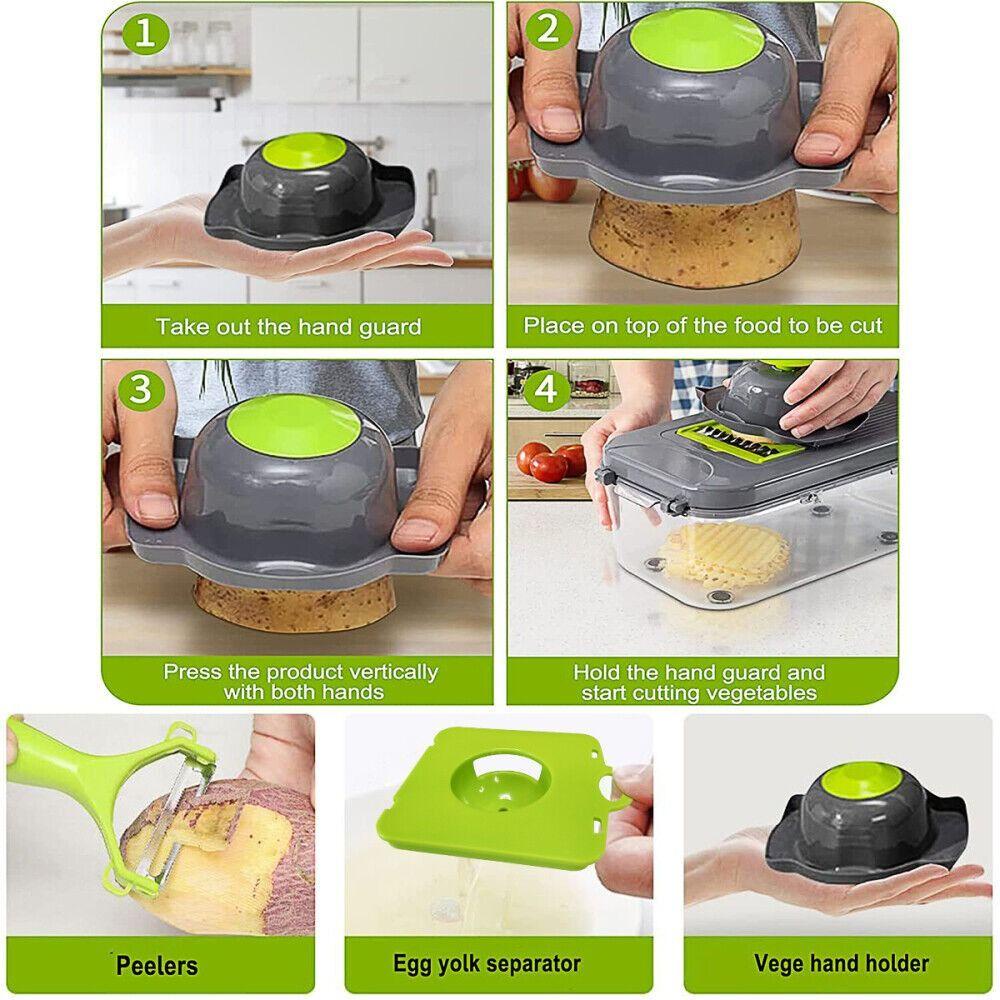 Rổ Cắt Rau Củ Quả 22 Trong 1 Tiện Lợi Cho Nhà Bếp