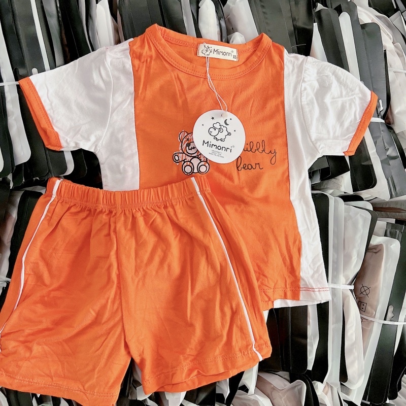 Bộ thun lạnh tay ngắn quần ngắn mimonri dành cho bé trai và bé gái 5-18kg