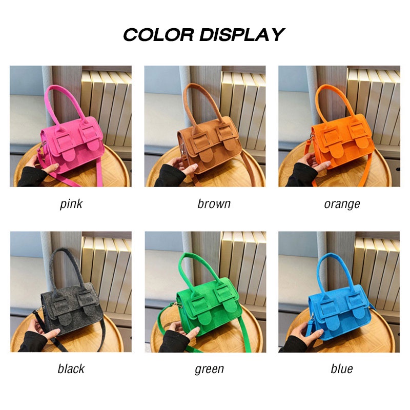 Mischa Túi Đeo Vai Da PU Hình Vuông Màu Trơn Thời Trang Cao Cấp