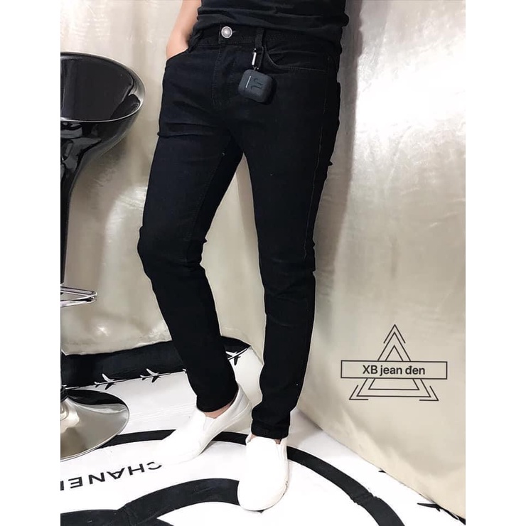 Quần jean dài nam ZARA màu đen trơn chất dày dặn co giãn thoải mái form skinny cao cấp 310