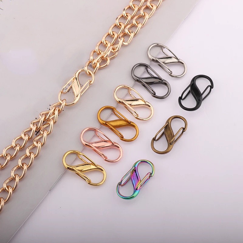 Móc Khóa Đôi Hình Chữ S Bằng Kim Loại Có Thể Tháo Rời Siêu Bền Tiện Dụng Mang Theo Du Lịch Cắm Trại