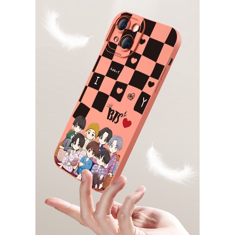 Ốp Điện Thoại Viền Vuông In Hoạt Hình BT21 Cho Samsung Galaxy S23 Ultra S23 + A04E A04 4G A14 A34 A54 5G A11 A50 M12