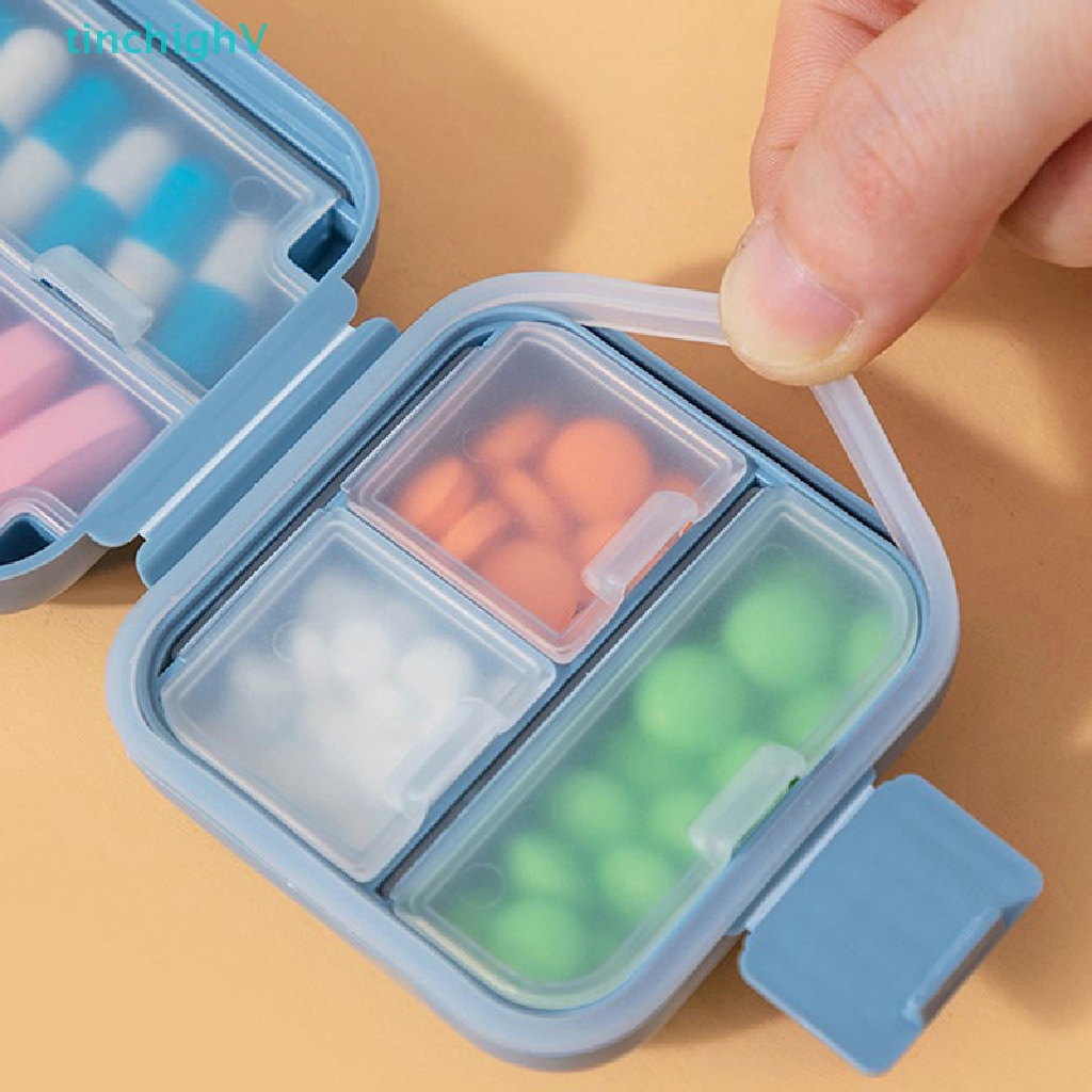 Hộp Đựng Thuốc 8 Ngăn Di Động Kèm Vòng Niêm Phong Tiện Dụng Cho Đi Du Lịch