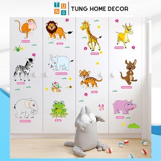 Decal dán tường cho bé học TUNG DECOR AM9215 Vườn Thú Tiếng Anh 2