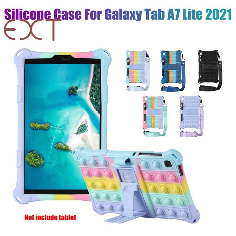 Ốp Bảo Vệ Máy Tính Bảng Bằng Silicon Kèm Ngăn Đựng Bút Và Dây Đeo Cho Samsung Tab A7 Lite 8.7 Inch 2021 T220 T225
