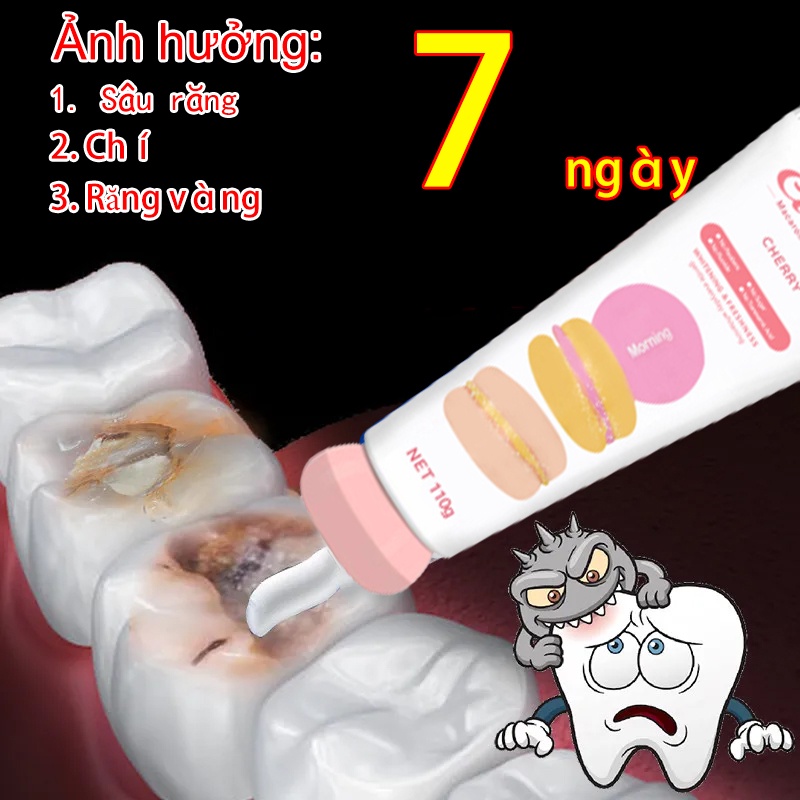 Kem đánh răng hương vị trái cây Trắng Răng Giảm Ố Vàng Hết Hôi Miệng Làm Trắng Nhanh Chóng Hiệu Quả có sẵn cho trẻ em