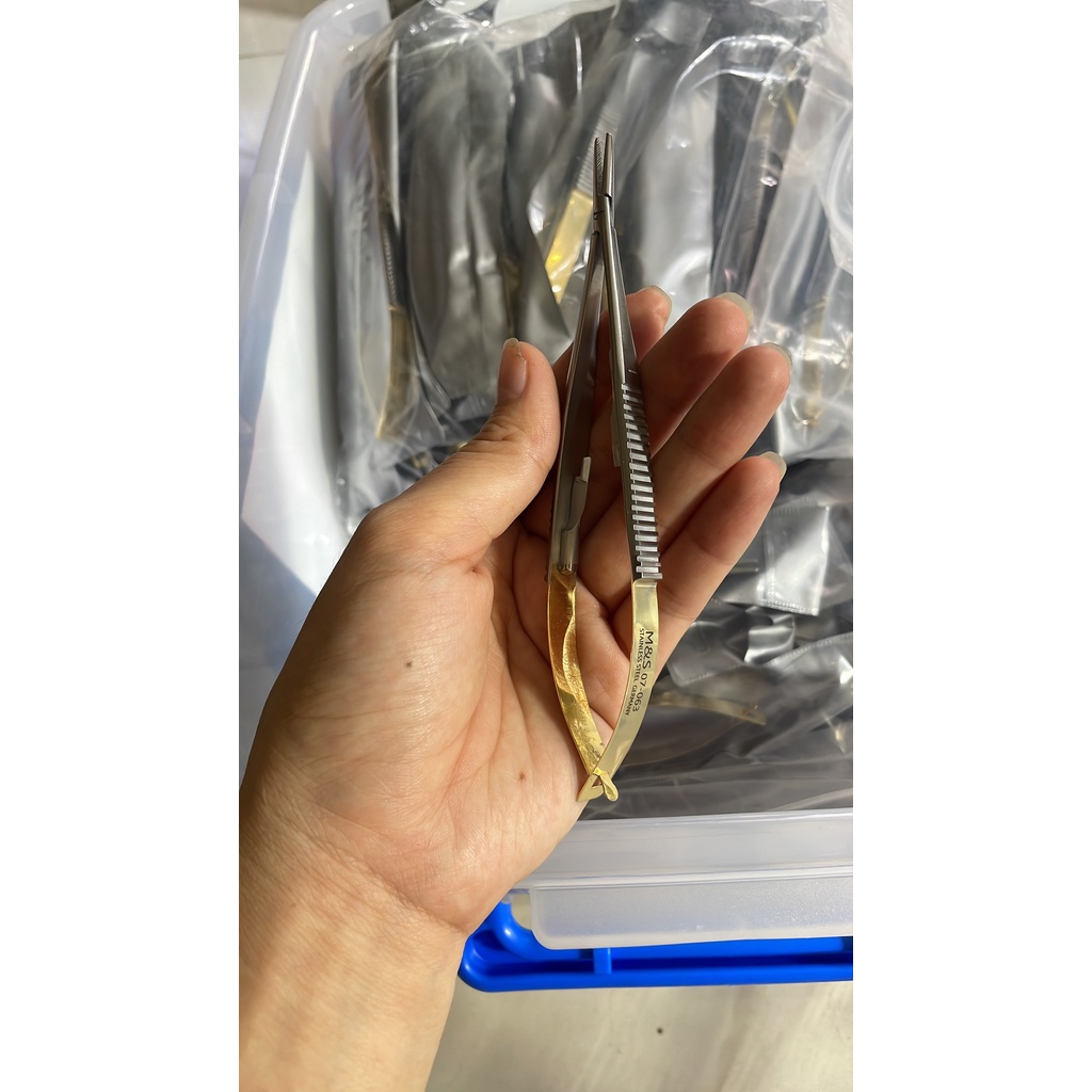 Kẹp kim vanas micro y tế mạ vàng cao cấp