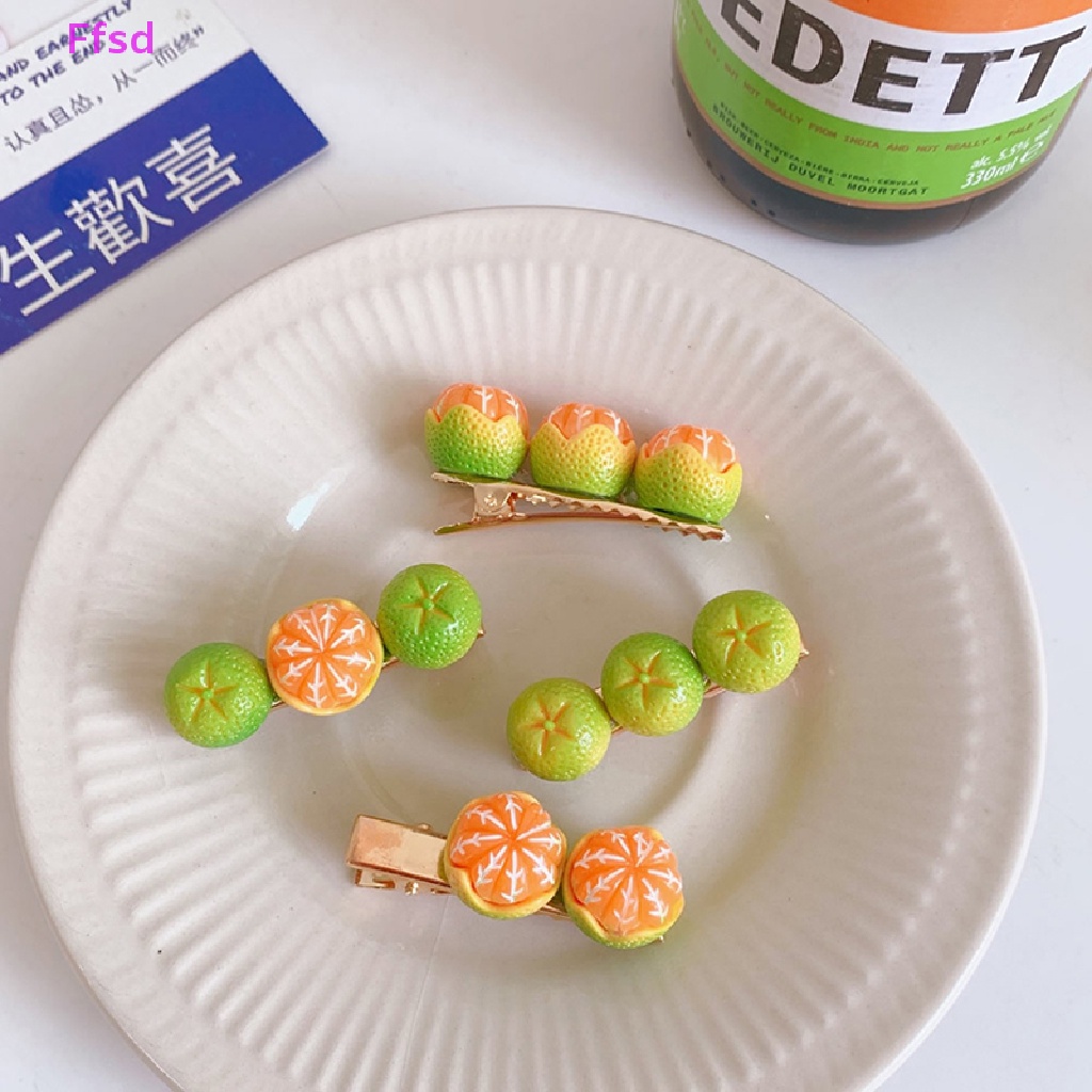 {Ffsd} Kẹp Tóc Hình Trái Cam Sáng Tạo Vui Nhộn Cho Bé Gái * Bán Chạy