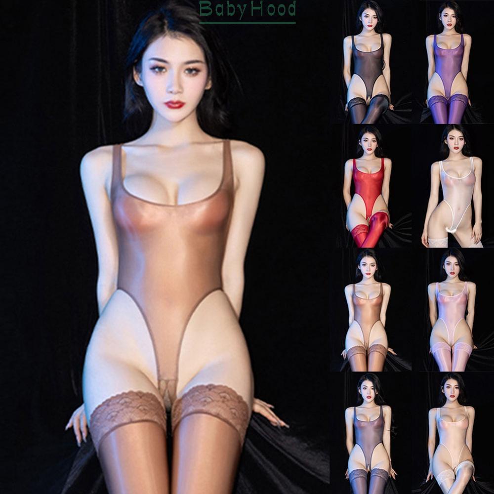 Women Sheer Bodysuit High Cut Leotard Thong Rompers Crothless Sexy Lingerie#BBHOOD
