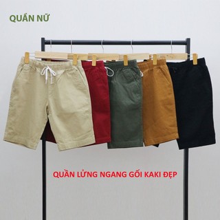 Quần lửng kaki nữ trơn lưng thun thoải mái
