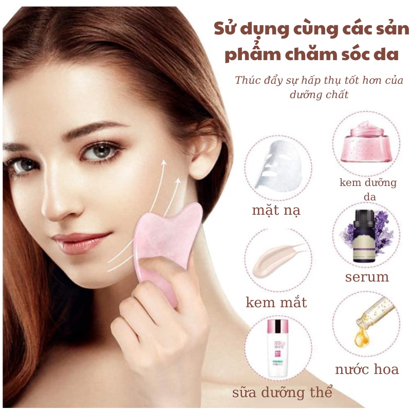 Đá Guasha massage mặt Cao Cấp Full BOX