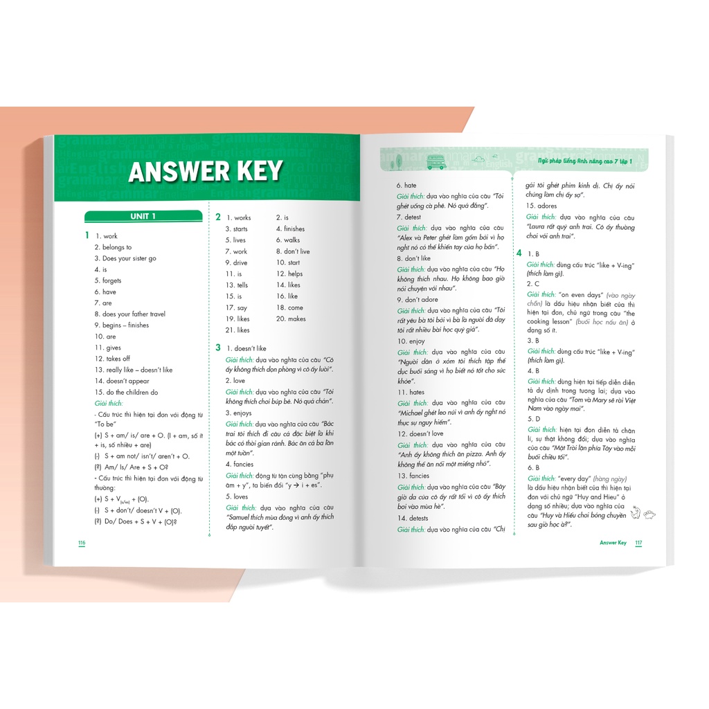 Sách Ngữ pháp Tiếng Anh nâng cao Lớp 7 tập 1