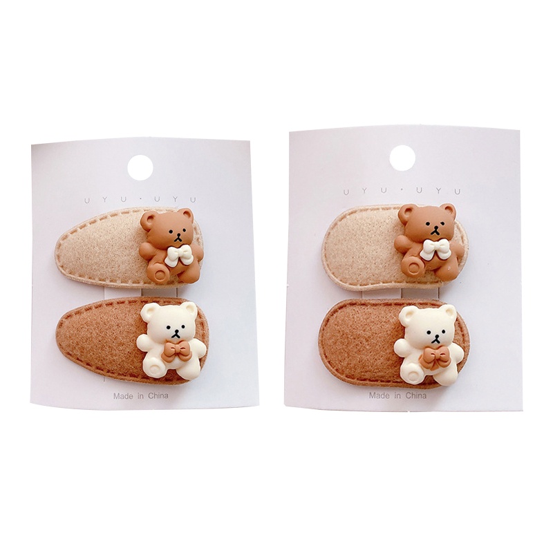 1 Cặp Kẹp Tóc Hình Gấu Dễ Thương Cho Bé Gái