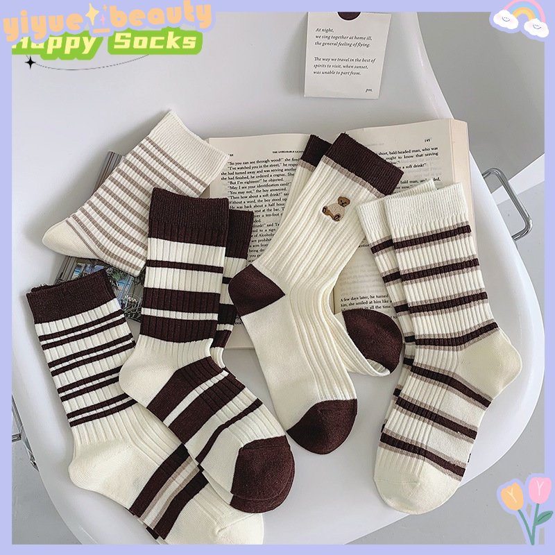 Tất Cotton Cổ Cao Thời Trang Đơn Giản Cho Nữ