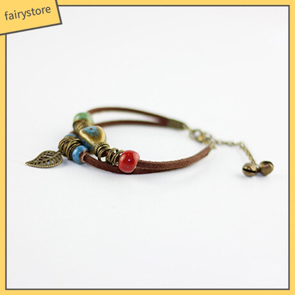 Vòng Tay Da Giả Hai Lớp Đính Hạt Gốm Sứ [Fairy1] [Fairy1]