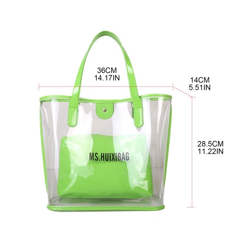 Sét 2 túi trong suốt thời trang ( 4 màu )